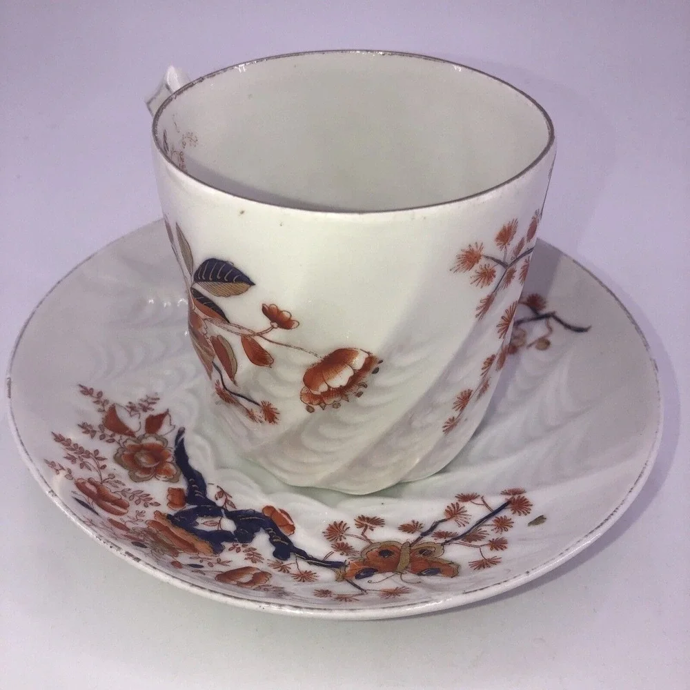 Vintage Imari Style Cup‎ & Saucer Hand Painted Floral Ironstone Numbers 3551